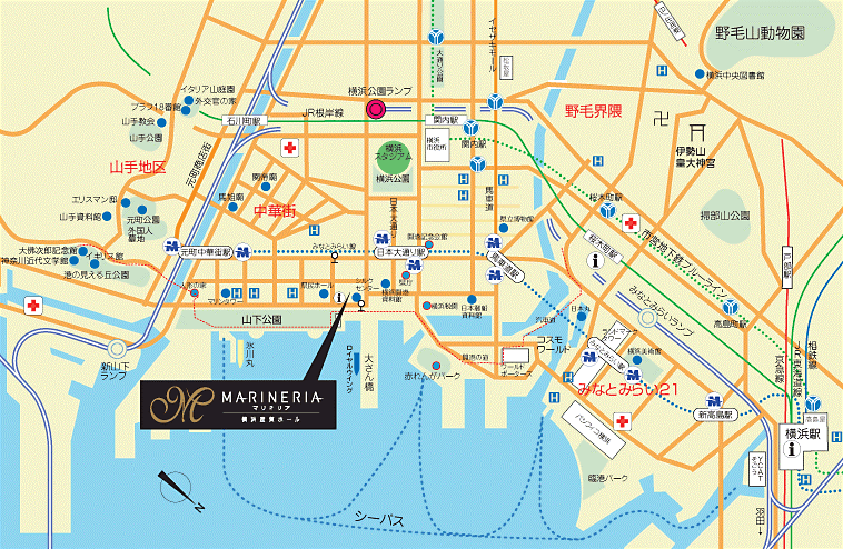 ミネラルショー横浜会場広域マップ